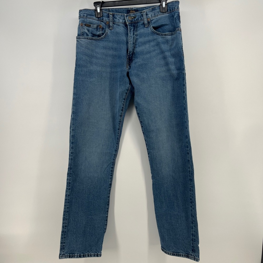 Polo Ralph Lauren Hampton Relaxed Straight Blue Jeans Mens 32x32 Medium Wash